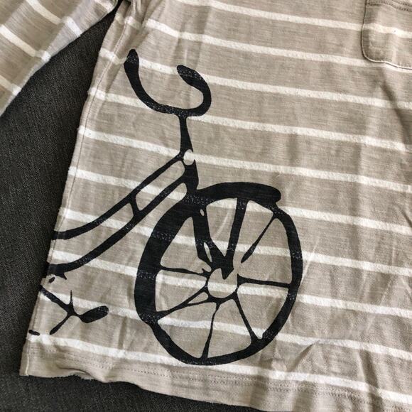 Gray and white stripe bicycle long sleeve tee - Picture 3 of 7